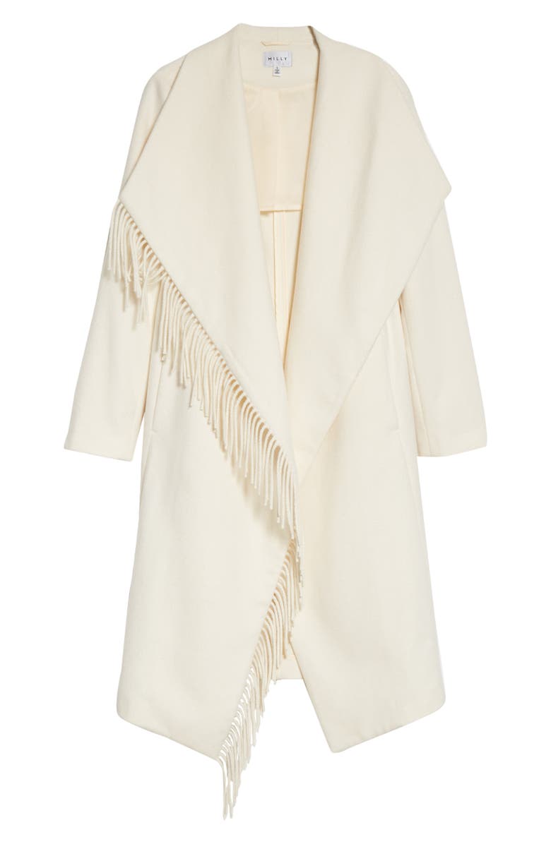 Milly Fringe Wool Blend Coat | Nordstrom