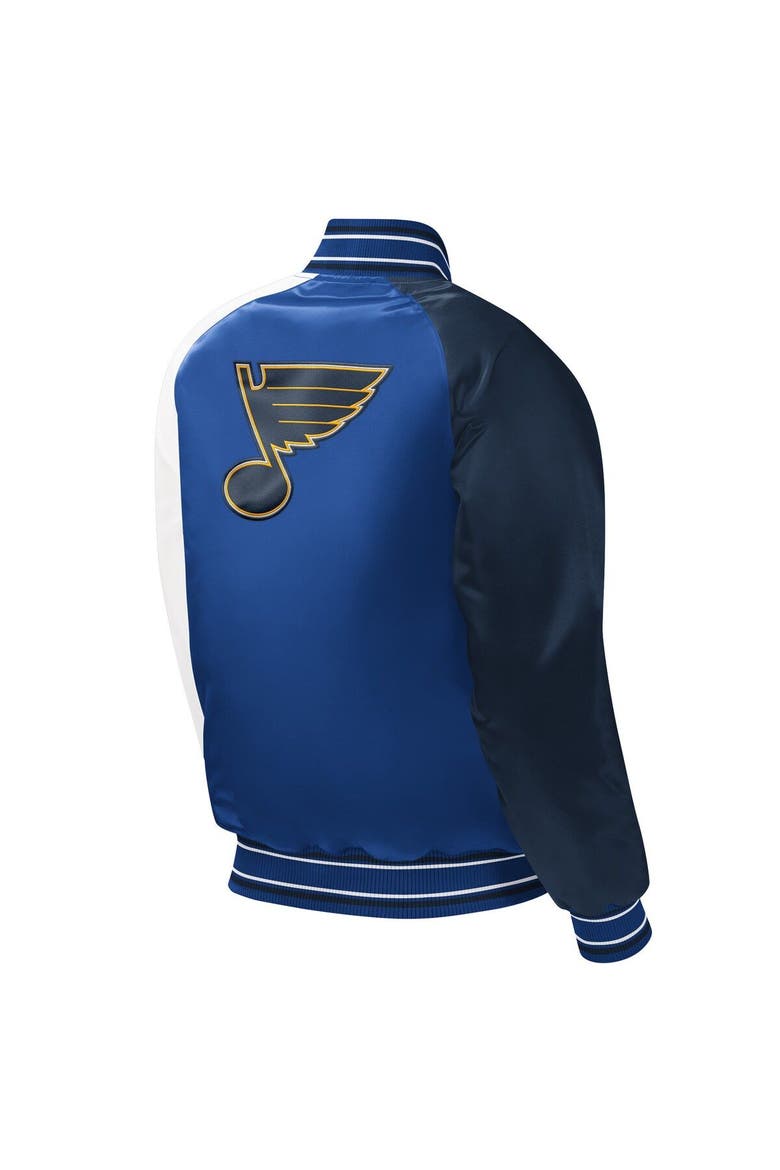 Youth Starter Blue St. Louis Blues Raglan Full-Snap Varsity Jacket, Alternate, color, Blue