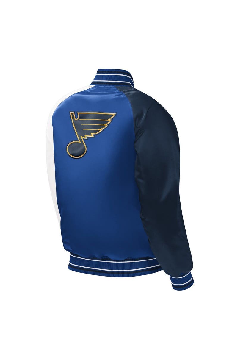 STARTER Youth Starter Blue St. Louis Blues Raglan Full-Snap Varsity Jacket, Alternate, color, Blue