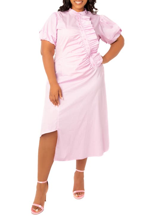 Asymmetric Ruffle Dress (Plus Size)