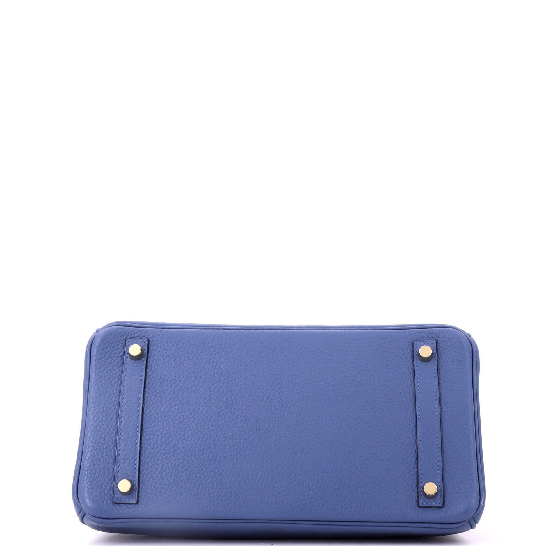 Pre-Owned Hermes Birkin Handbag Blue Clemence with Gold Hardware 30, Alternate, color, Bleu Agate