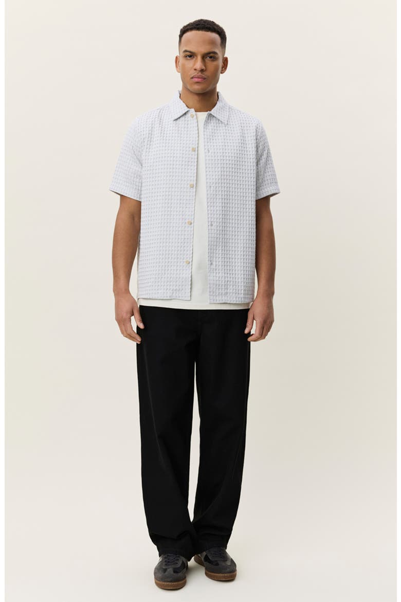 Check Cotton Seersucker Button-Up Shirt, Alternate, color, LIGHT IVORY