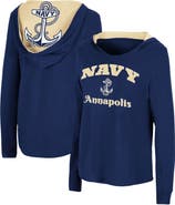 COLOSSEUM Women's Colosseum Navy Navy Midshipmen Catalina Hoodie Long Sleeve T-Shirt
