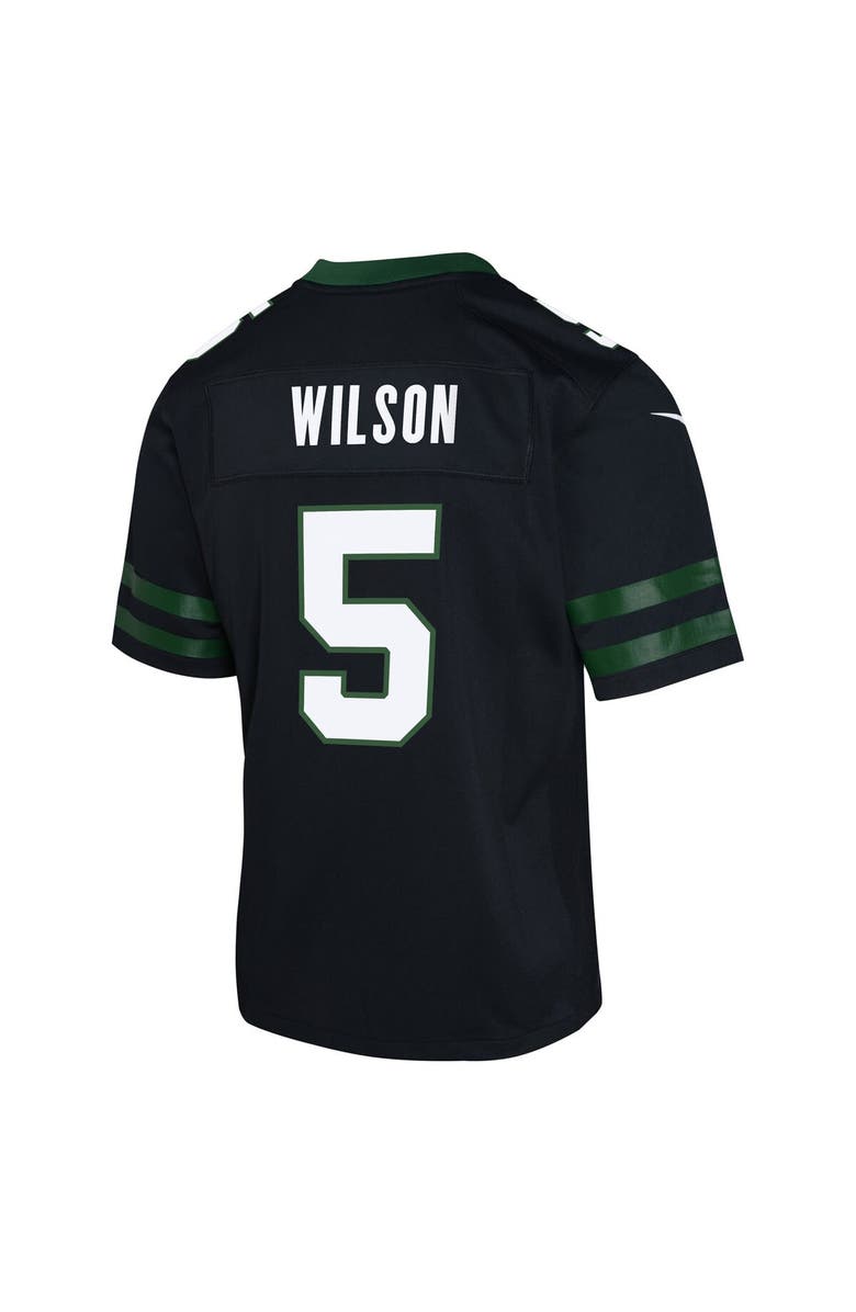 Nike Youth Nike Garrett Wilson Legacy Black New York Jets Alternate Game Jersey, Alternate, color, Black
