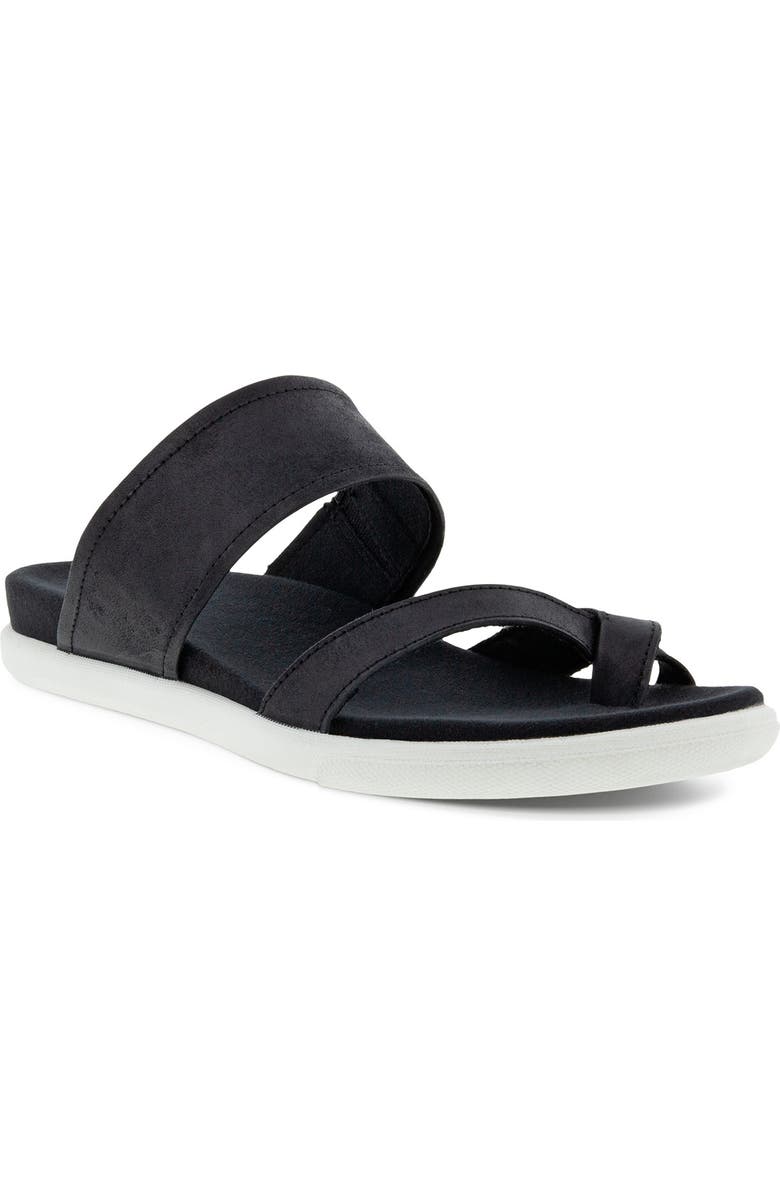 ECCO Damara Toe Loop Leather Slide Sandal, Main, color,