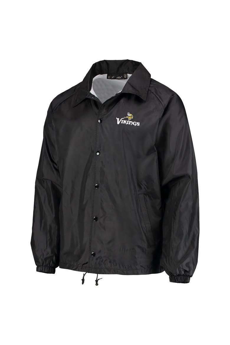 Men's Black Minnesota Vikings Coaches Classic Raglan Full-Snap Windbreaker Jacket, Alternate, color, Black