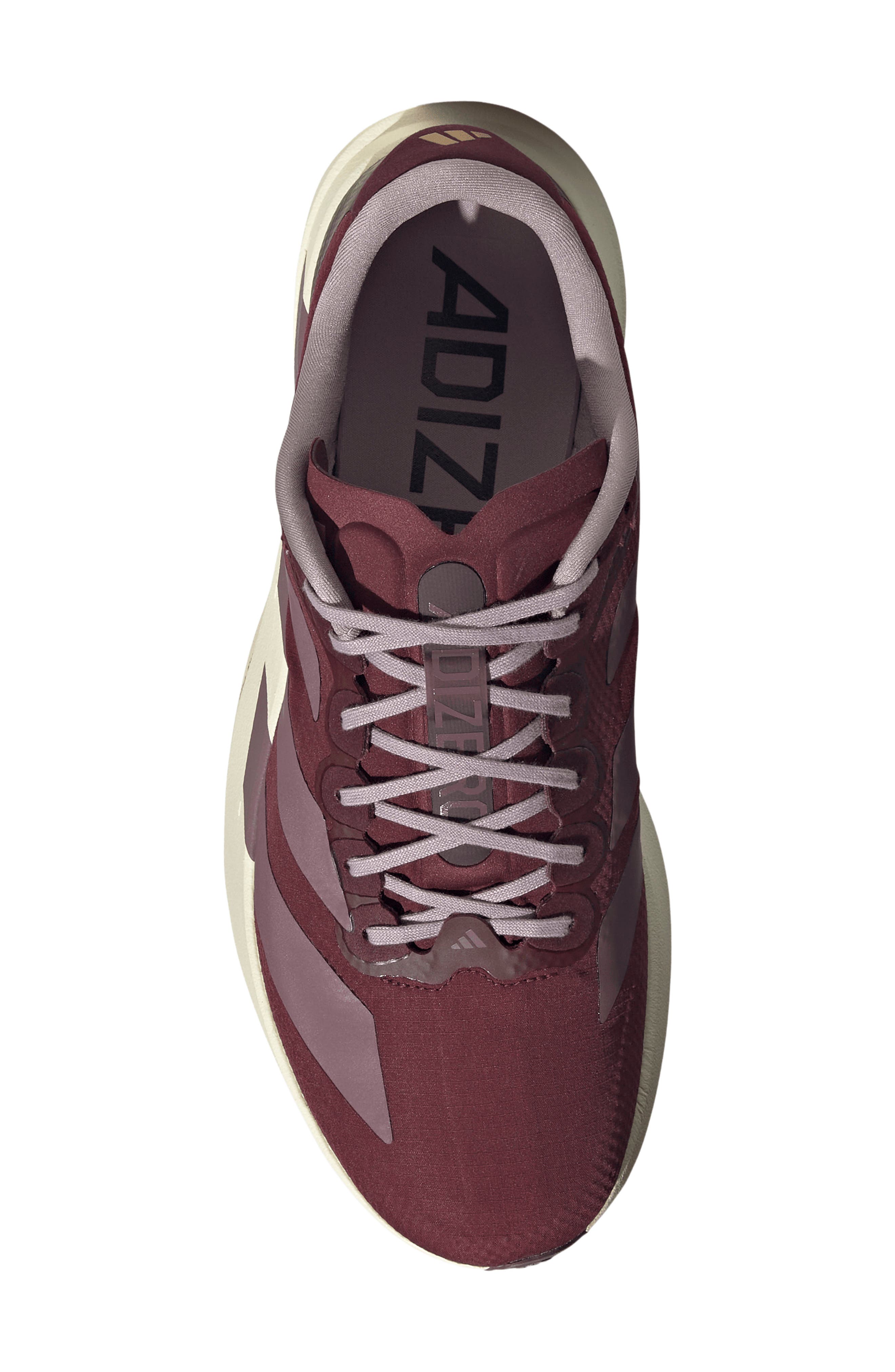 Adizero Evo SL Running Shoe, Alternate, color, MAROON/ SHADOW FIG/ FIG