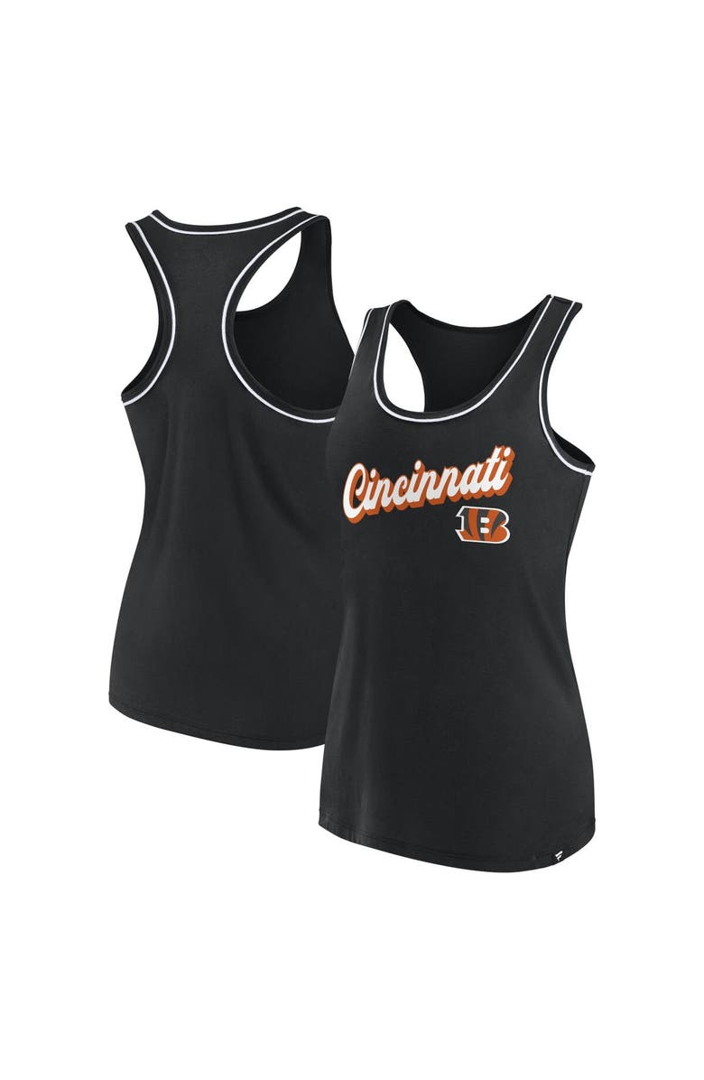 FANATICS Women's Fanatics Branded Black Cincinnati Bengals Wordmark Logo Racerback Scoop Neck Tank Top, Main, color, 