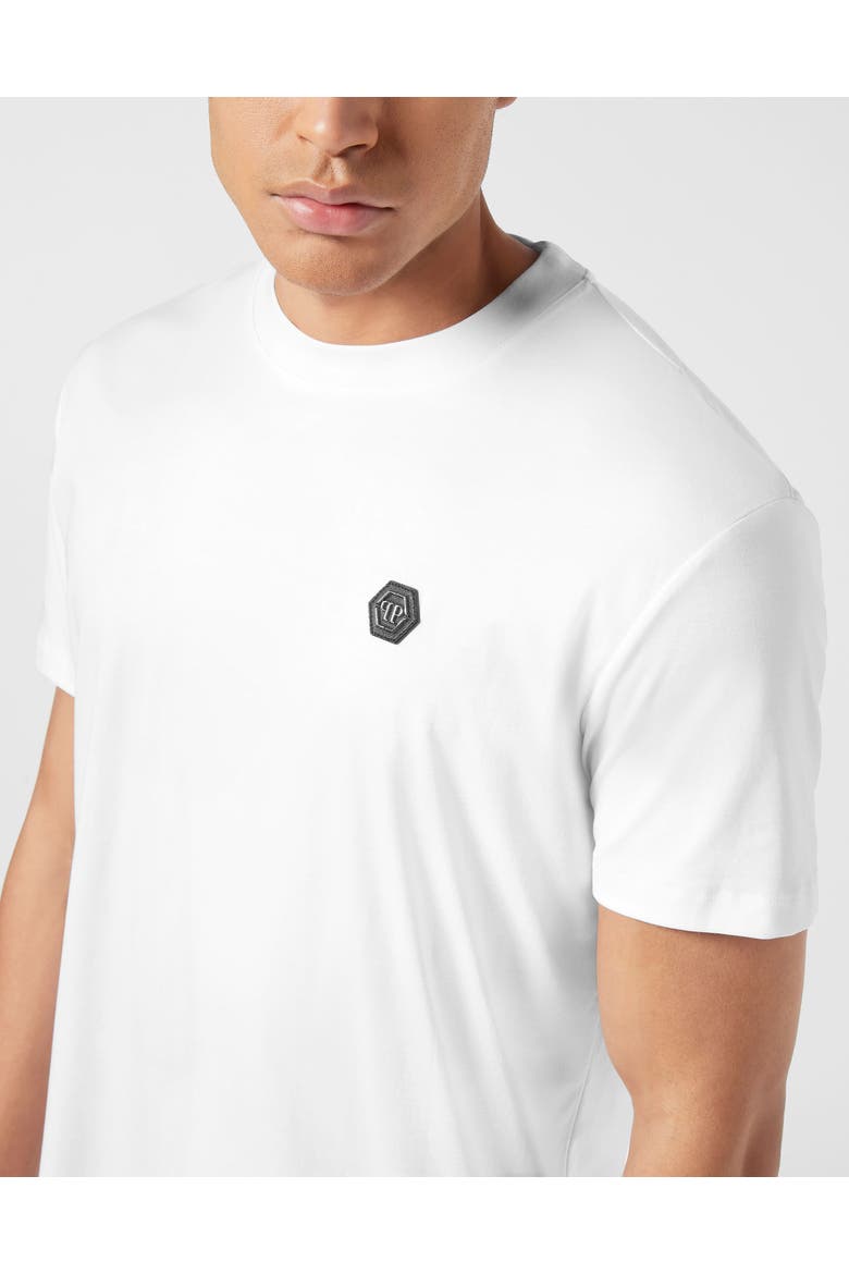Round Neck T-Shirt Hexagon Men, Alternate, color, white
