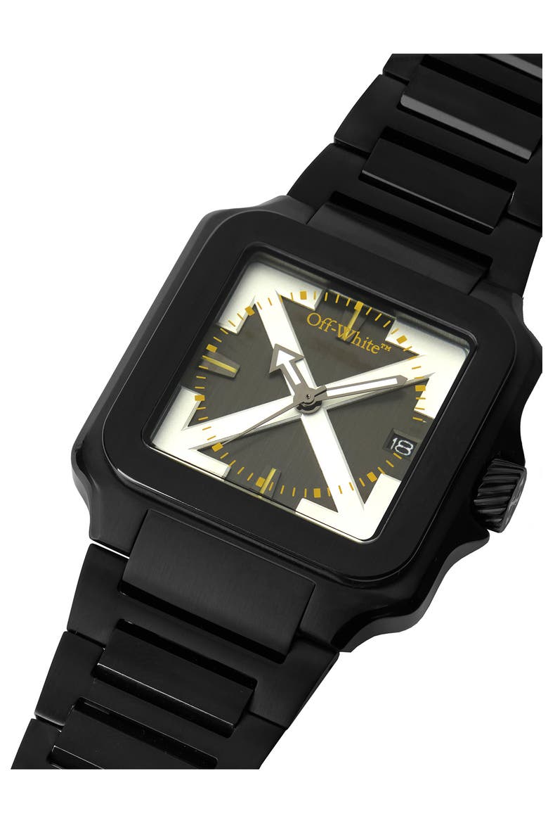 Proto Layer Quartz Bracelet Watch, 38mm x 46.5mm, Alternate, color, IP BLACK