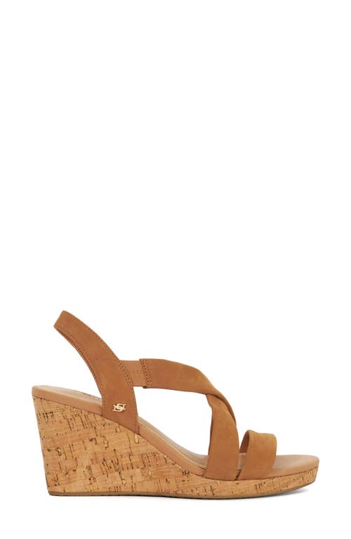 Dune London Kamies Slingback Platform Wedge Sandal In Tan