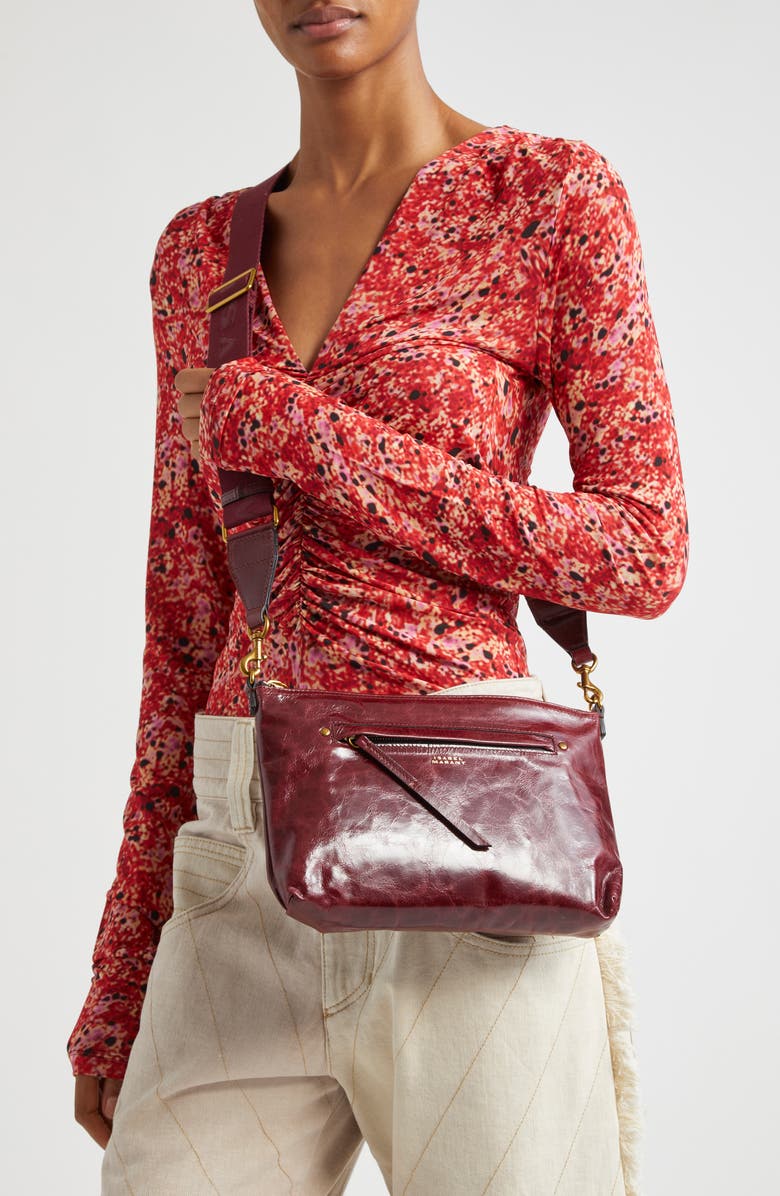 Isabel Marant Nessah Wardy Leather Crossbody Bag, Alternate, color,