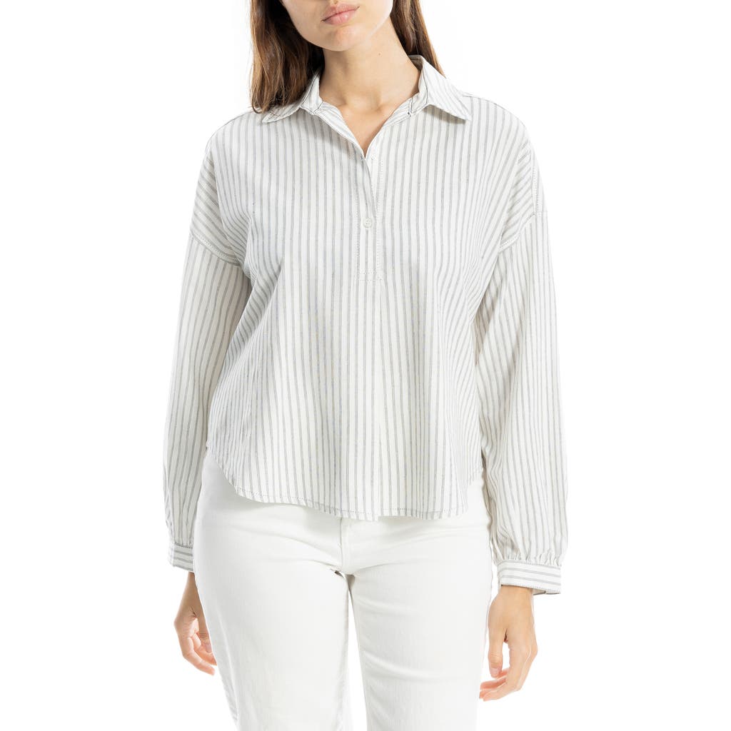 Max Studio Three-quarter Sleeve Top In White