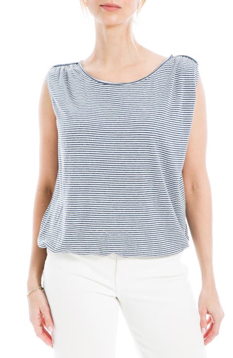 Stripe Cinched Shoulder Tank Top