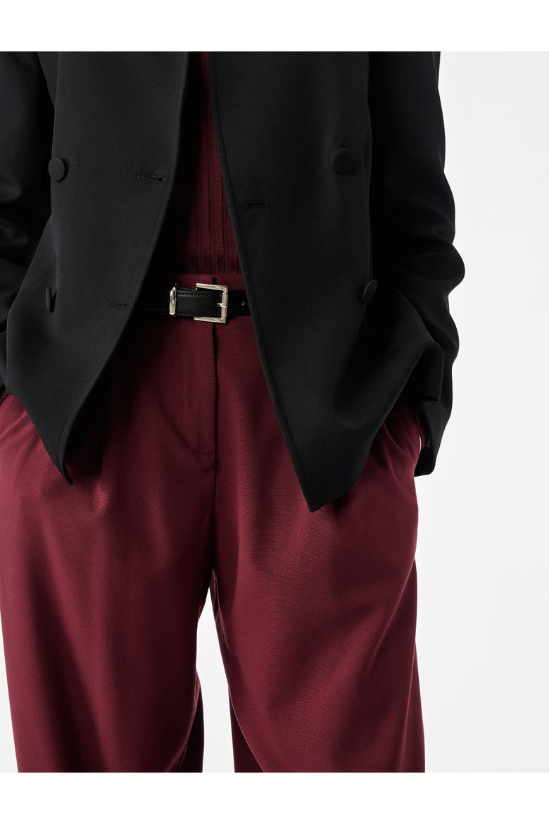Belted Tailored Pants, Alternate, color, BORDEUX