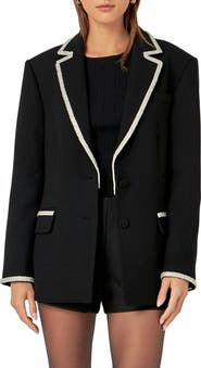 English Factory Rhinestone Trim Jacket