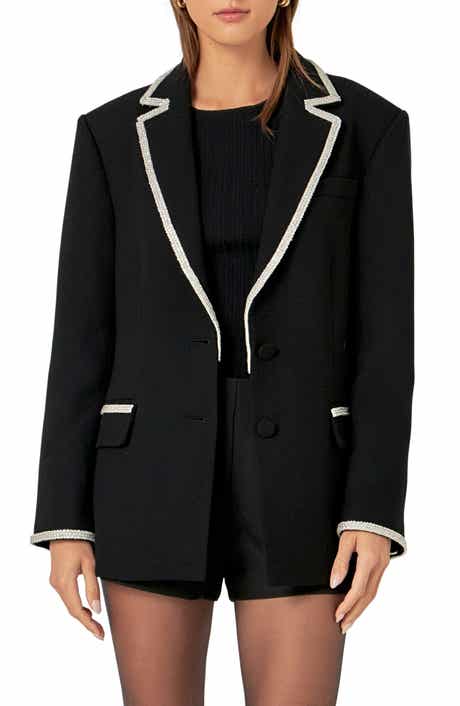 Rhinestone Trim Jacket