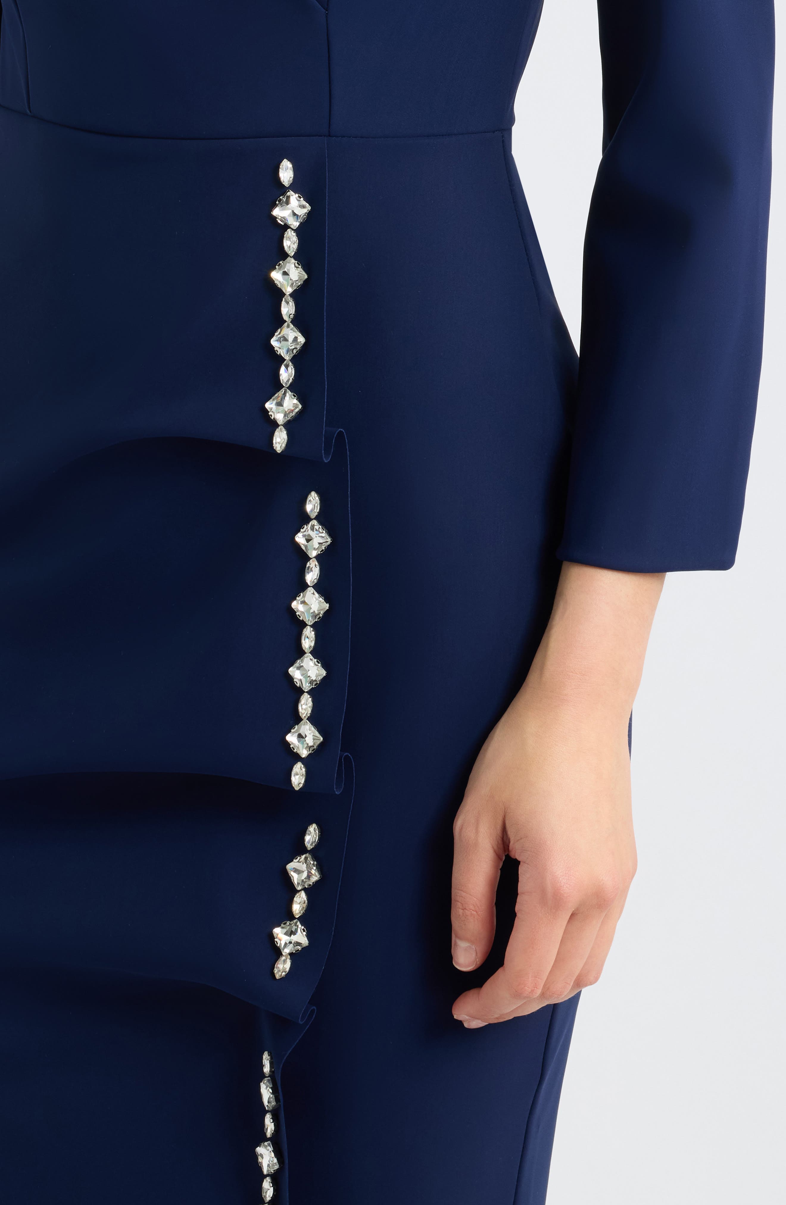 Chiara Boni La Petite Robe Rhinestone Detail Long Sleeve Cocktail ...