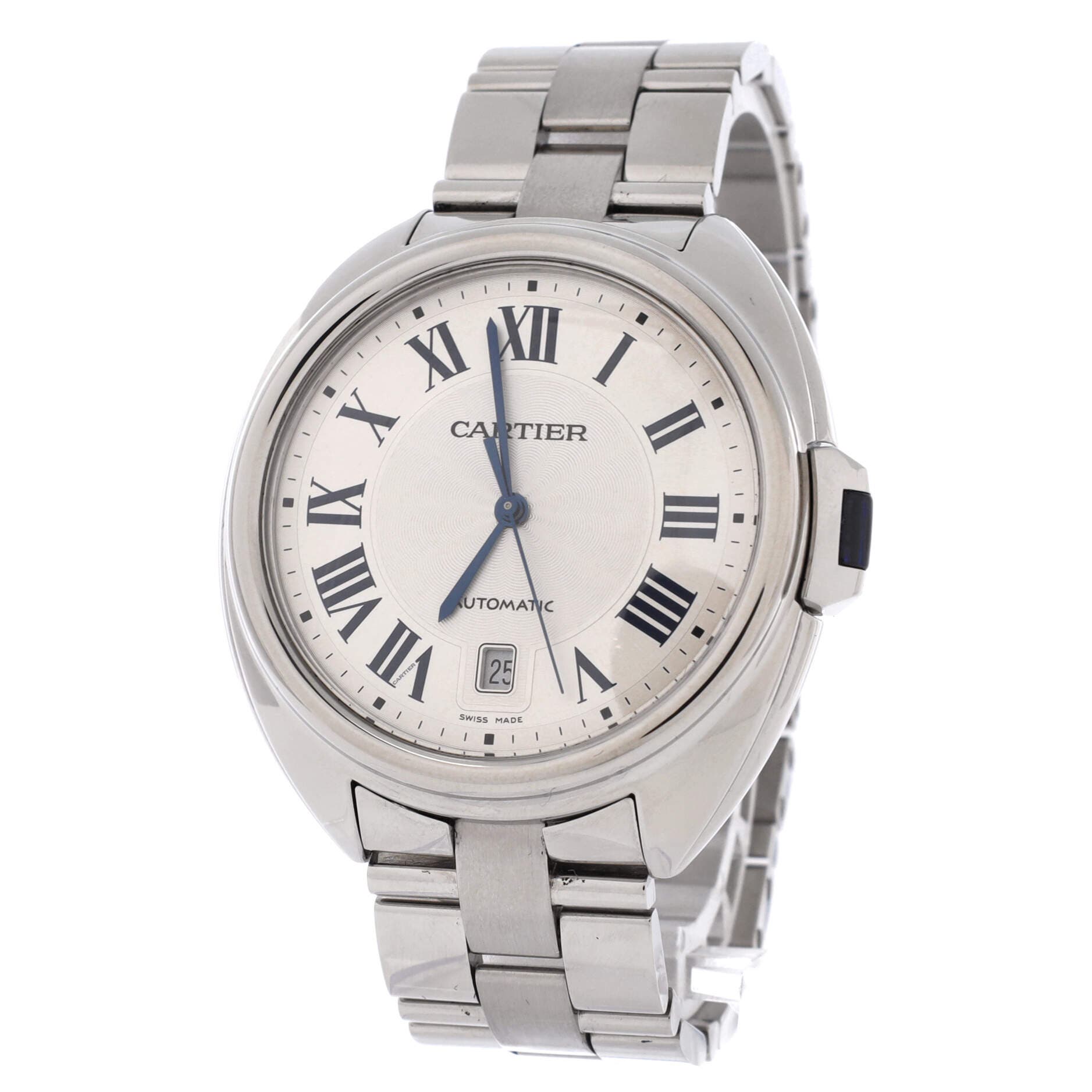 Cle de Cartier Automatic Watch Stainless Steel 40, Alternate, color, Metallic Silver