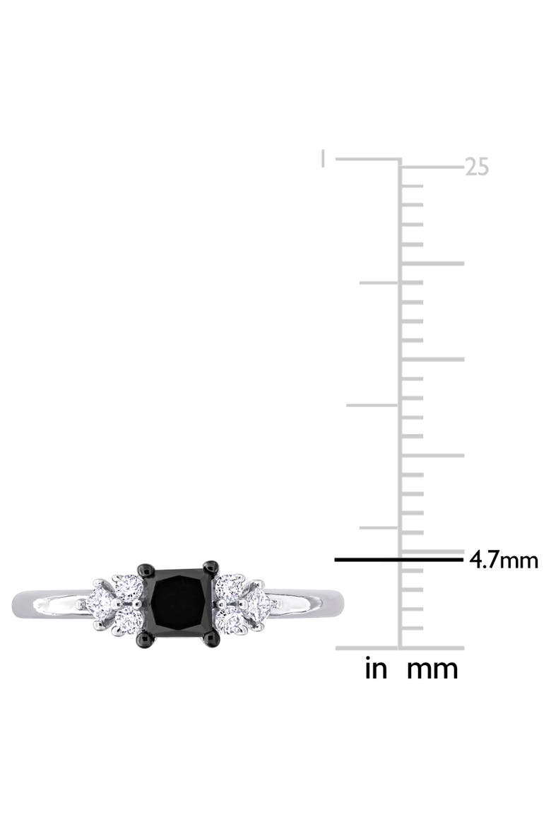 Black & White Diamond Princess-Cut Seven-Stone Ring 14k, Alternate, color, 14k White Gold