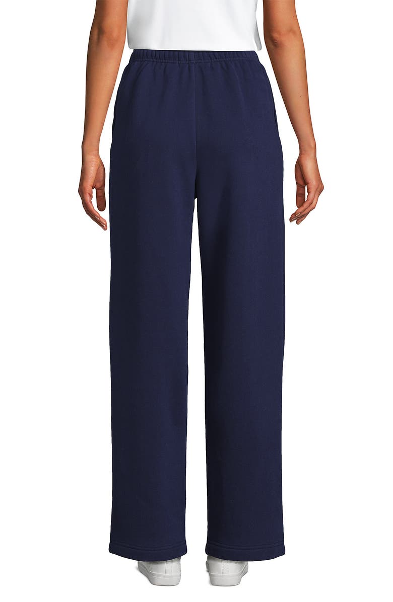 Lands' End Serious Sweats High Rise Relaxed Straight Leg Pants, Alternate, color, Deep Sea Navy
