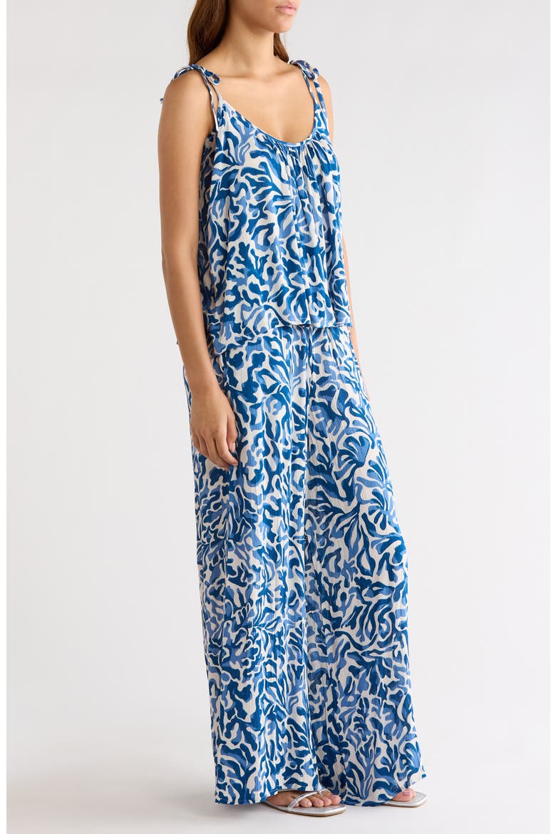Tie Strap Flowy Cover-Up Top, Alternate, color, BLUE CAROLINA