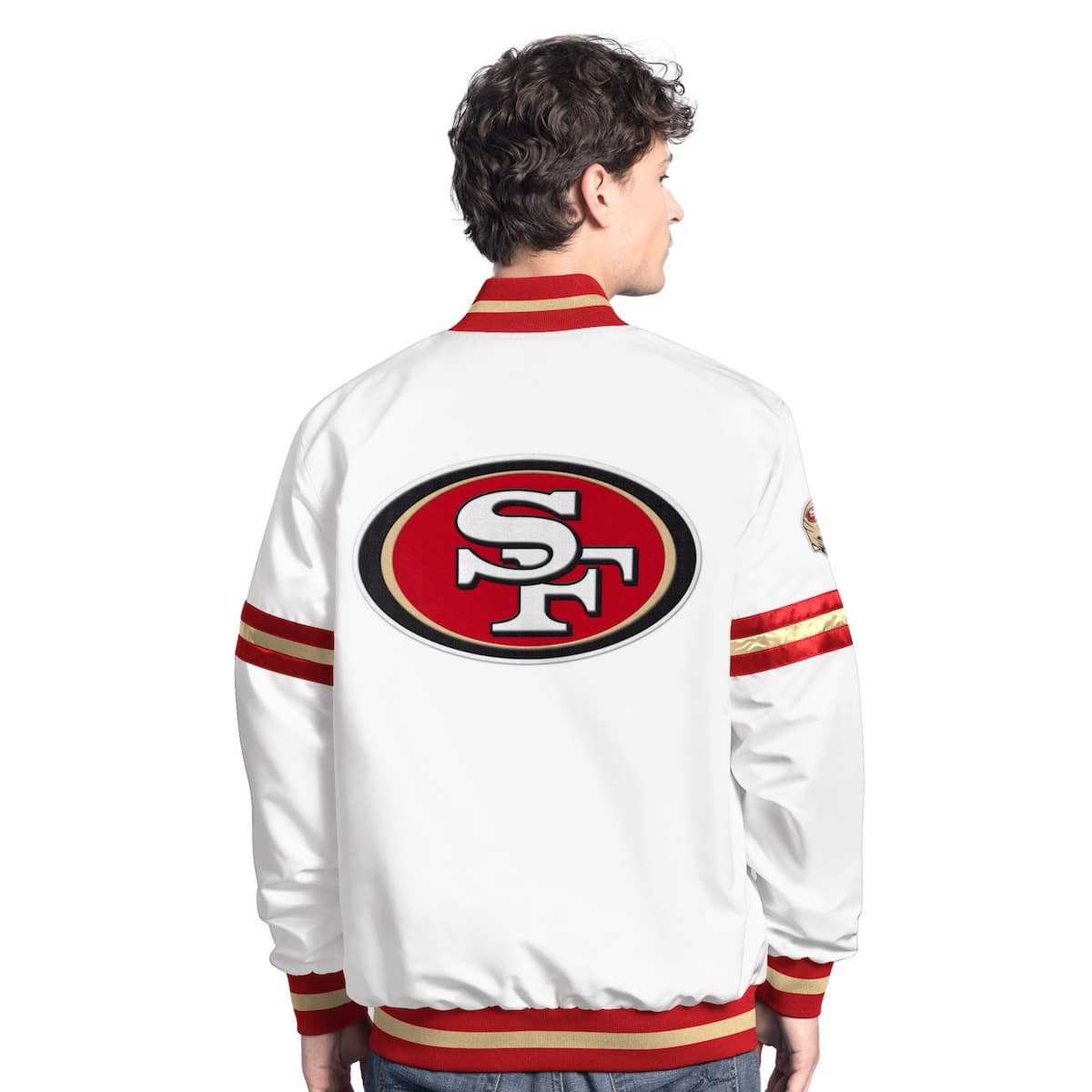 Men'sStarter  White San Francisco 49ers Scout Full-Snap Varsity Jacket - image 2