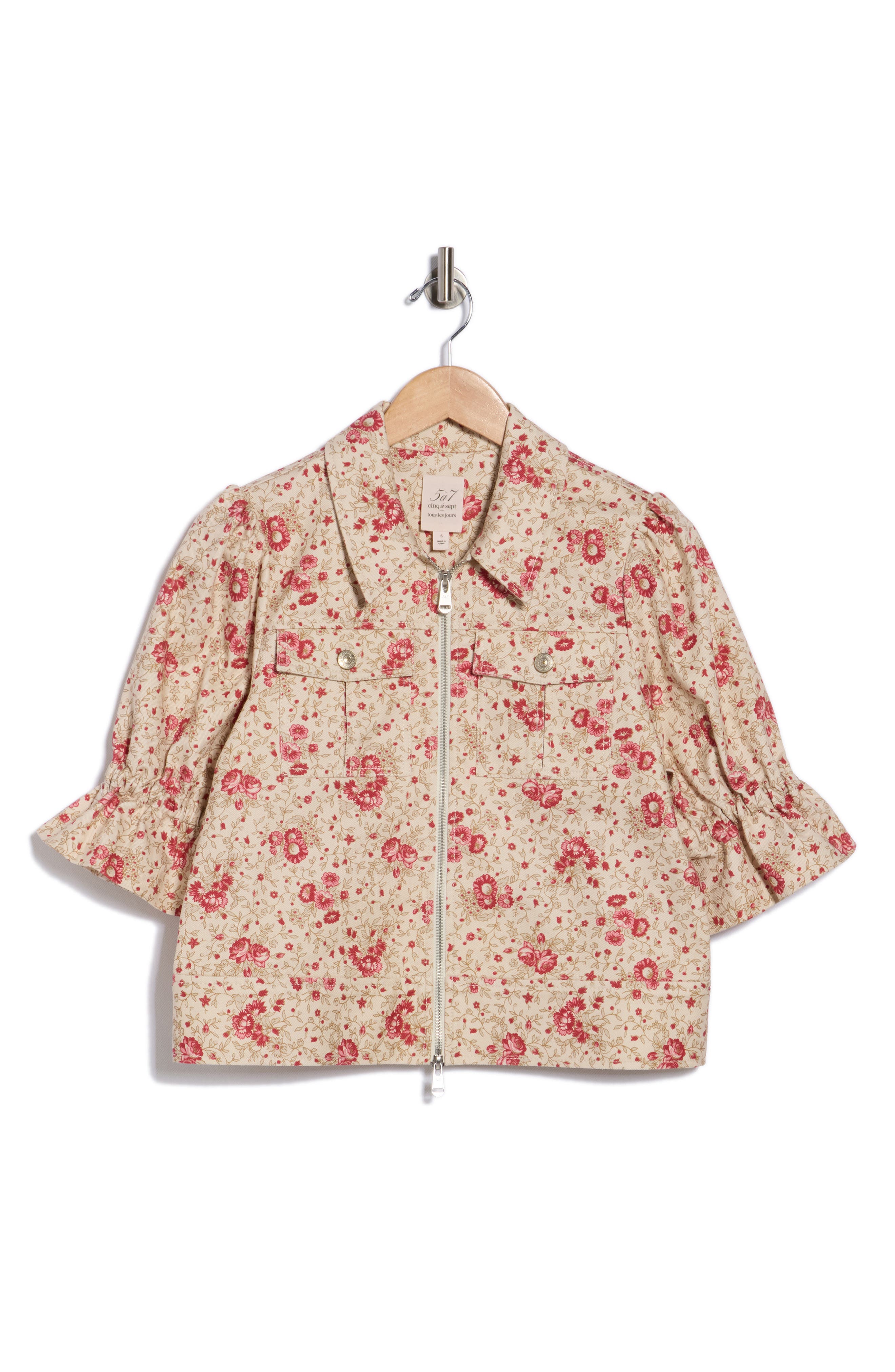 Cinq à Sept Mini Bouquet Holly Short Sleeve Crop Jacket