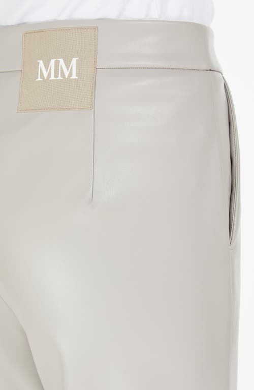 Mm Sport Faux Leather Ankle Pants In Light Grey