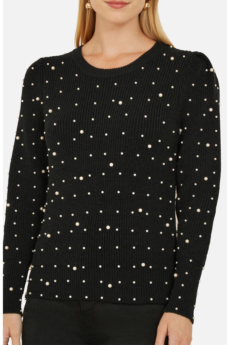 All Over Bead Knitted Jumper, Alternate, color, Black
