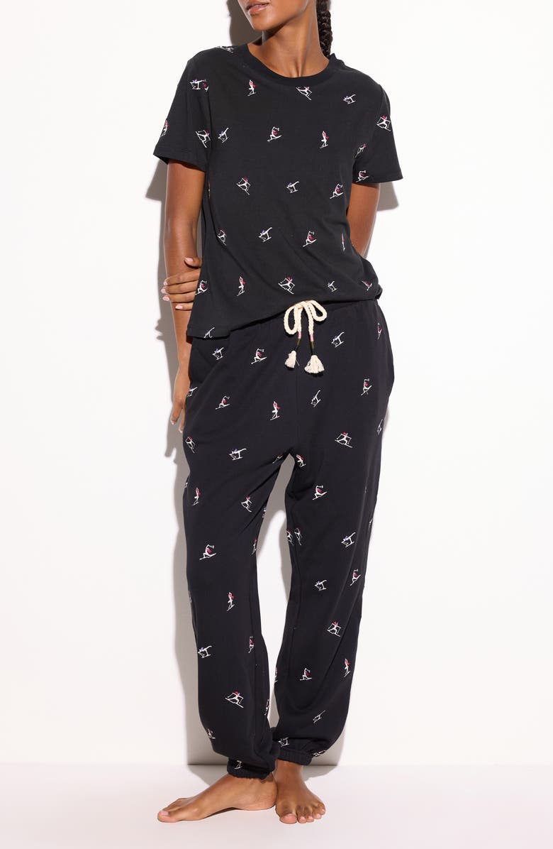 Spiritual Gangster Namaski Fairfax Embroidered T-Shirt, Alternate, color, Black