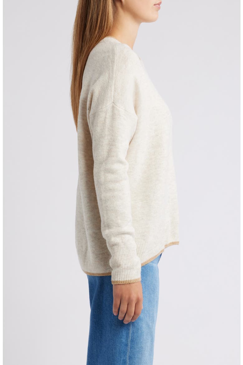 Tipped Crewneck Sweater, Alternate, color, MALTED