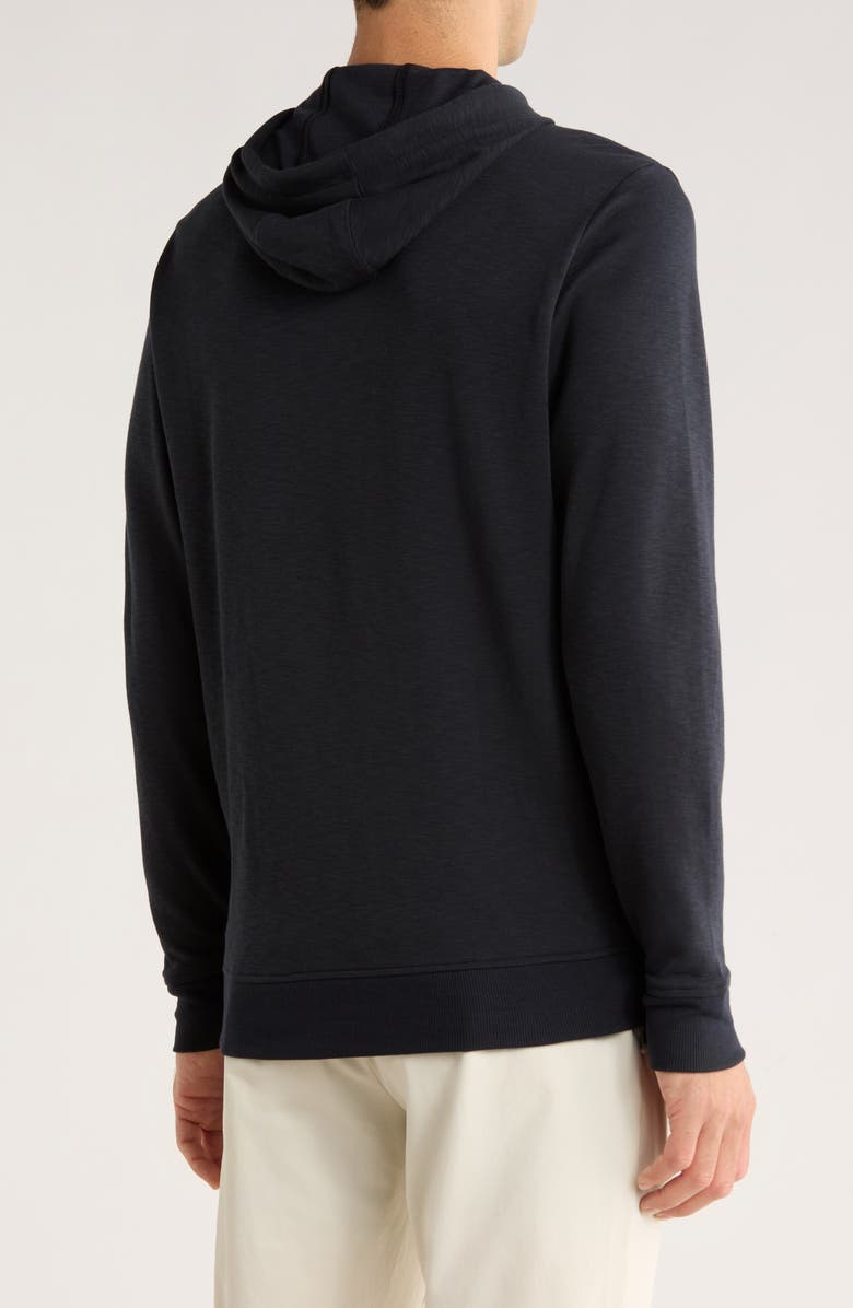 TravisMathew Social Jet Lag Graphic Hoodie, Alternate, color, Black