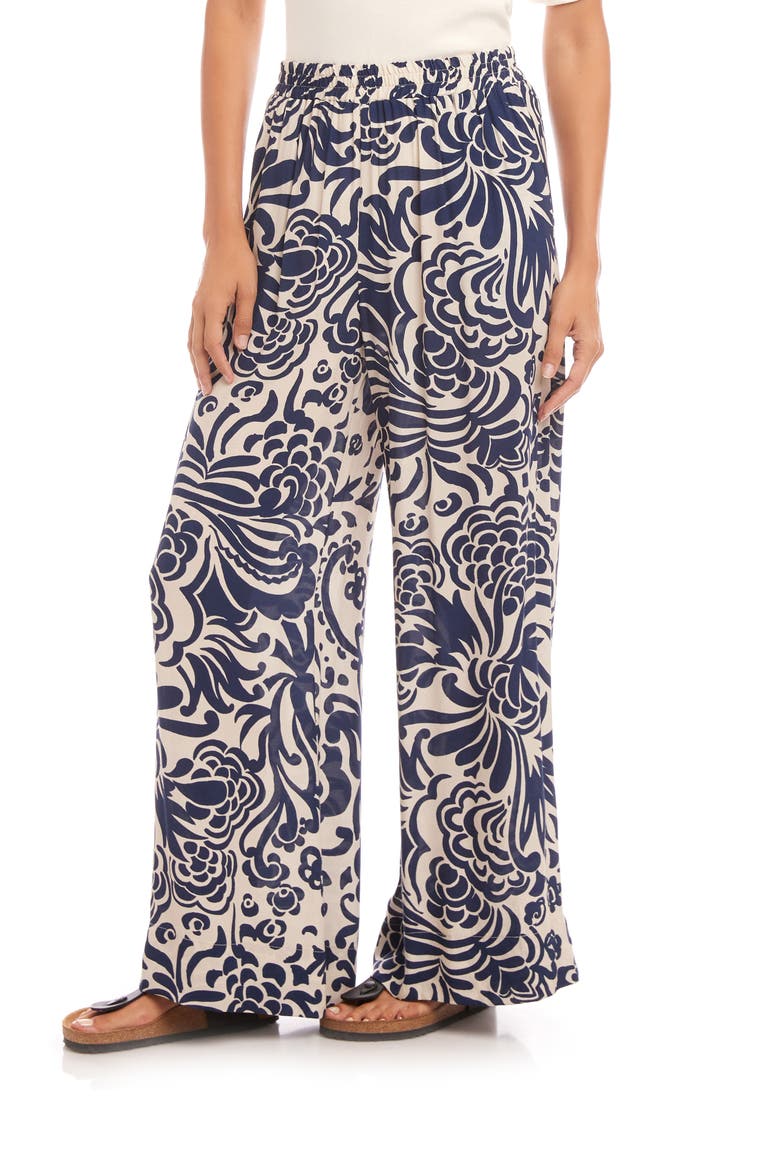 Paisley Print Wide Leg Pants, Alternate, color, BLUE PRINT