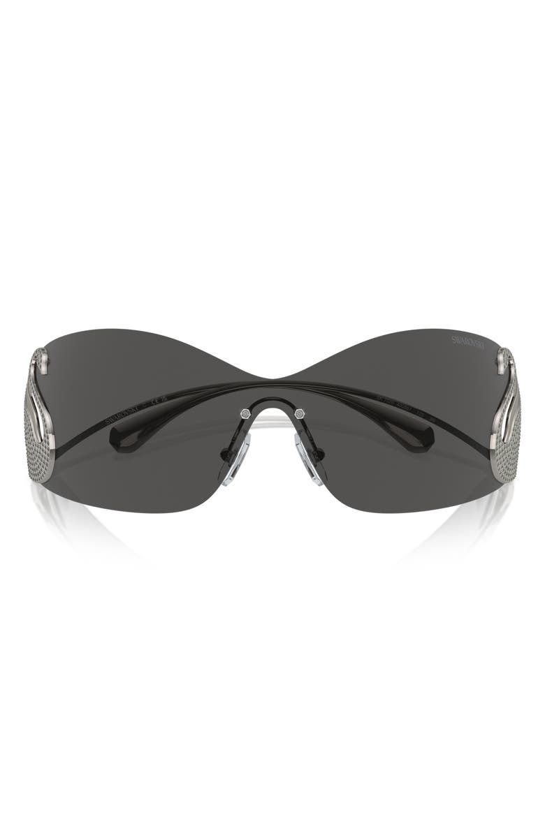 Swarovski 34mm Irregular Sunglasses, Alternate, color, Gunmetal