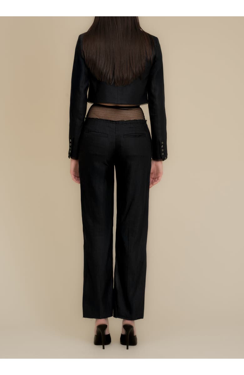 Contessa Mills Linen Laissez High-Waisted Stretch Pants, Alternate, color, Black