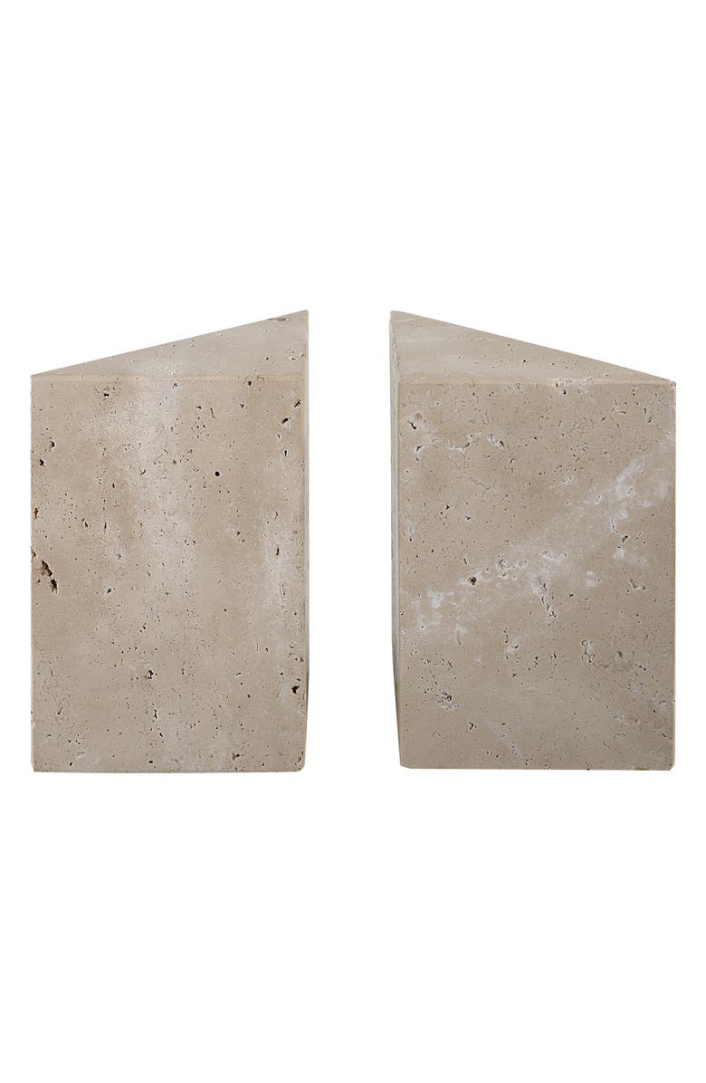 Renwil Set of 2 Travertine Book Ends, Alternate, color, Beige