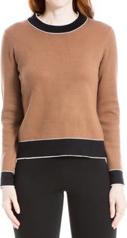 MAX STUDIO Flat Knit Tipped Sweater