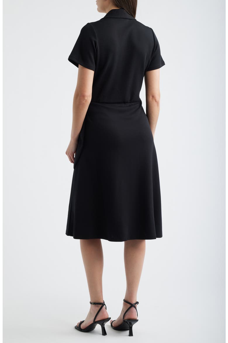 AirEssentials Midi Shirtdress, Alternate, color, VERY BLACK