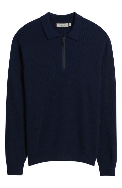 Regular Fit Wool & Cashmere Zip Polo
