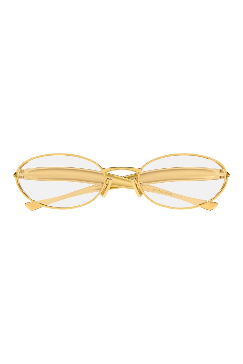 Gender Inclusive BV1386S 57mm Oval Sunglasses, Main, color, GOLD