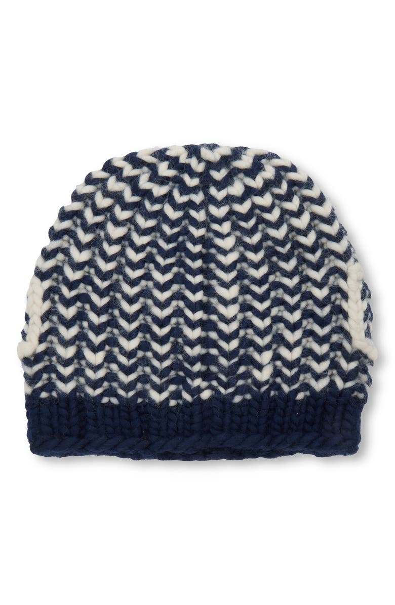Lele Sadoughi Chicago Knit Beanie, Alternate, color, Navy Melange