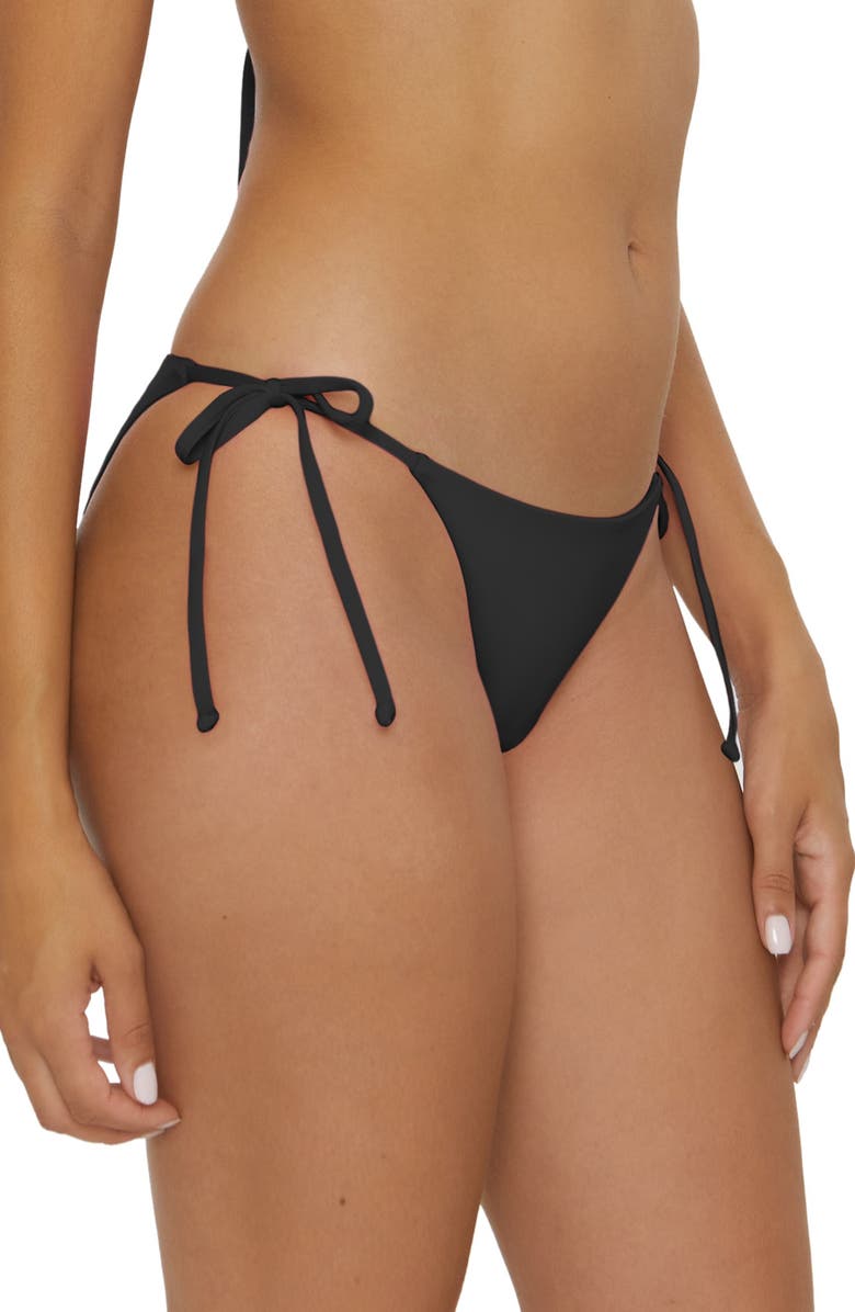 Becca Color Code Side Tie Bikini Bottoms, Alternate, color, Black