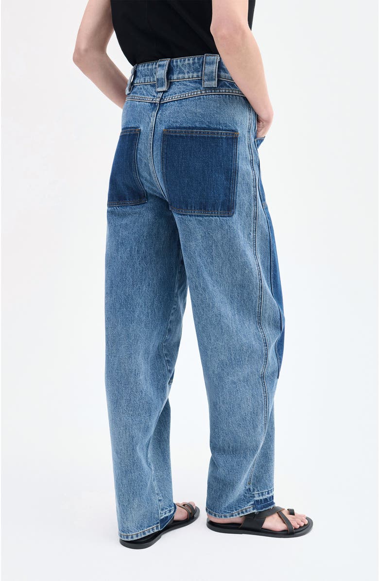 CO Patchwork Pant in Denim, Alternate, color, Indigo