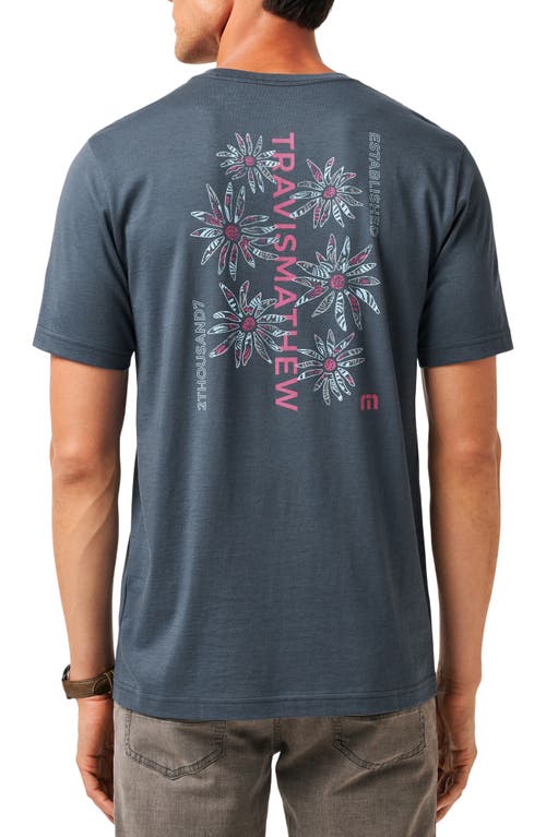 Travismathew Piece Of Paradise Graphic T-shirt In Mood Indigo/vintage Indigo