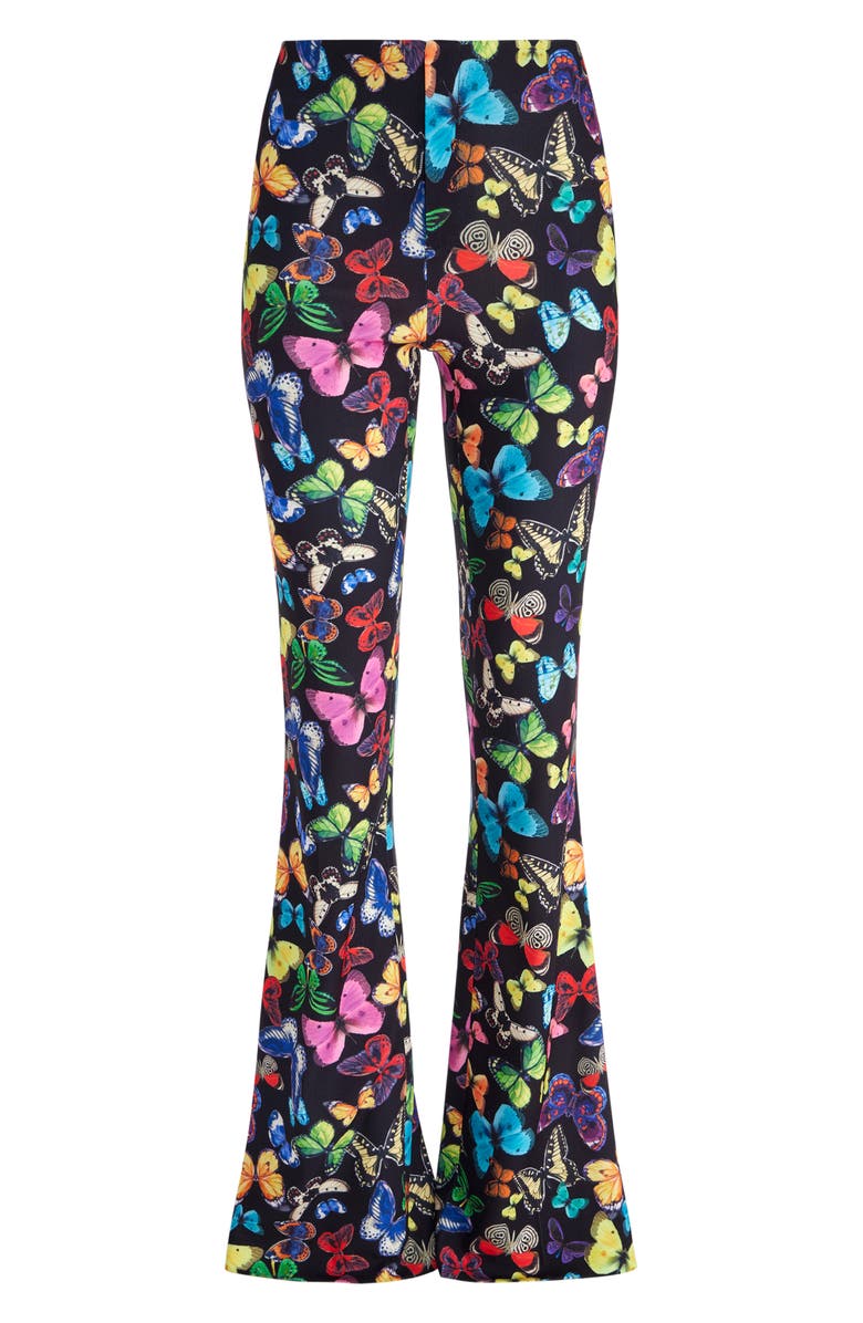 Alice + Olivia Butterfly Print Bootcut Pants, Alternate, color, 