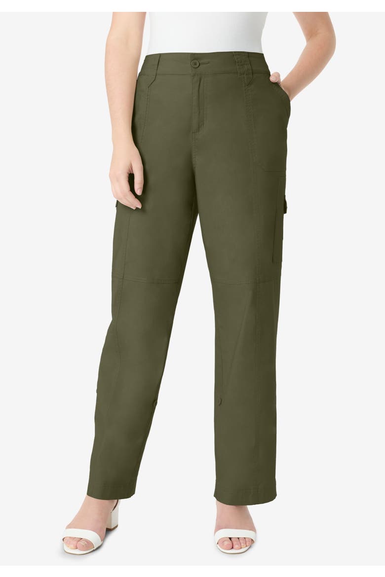Plus Size Convertible Cargo Pants, Alternate, color, DARK OLIVE GREEN