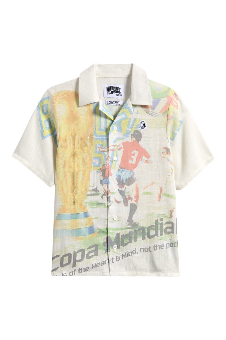 Kids' Copa Graphic Short Sleeve Camp Shirt, Main, color, WHISPER WHITE