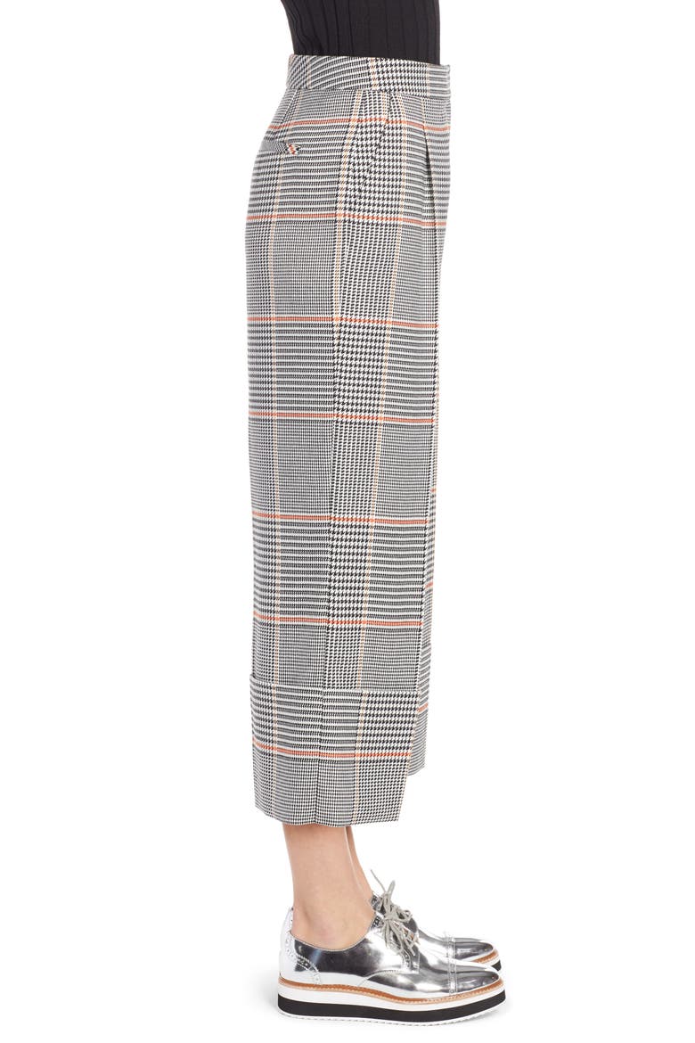x Atlantic-Pacific Plaid Wide Leg Crop Pants, Alternate, color, BLACK PLAID