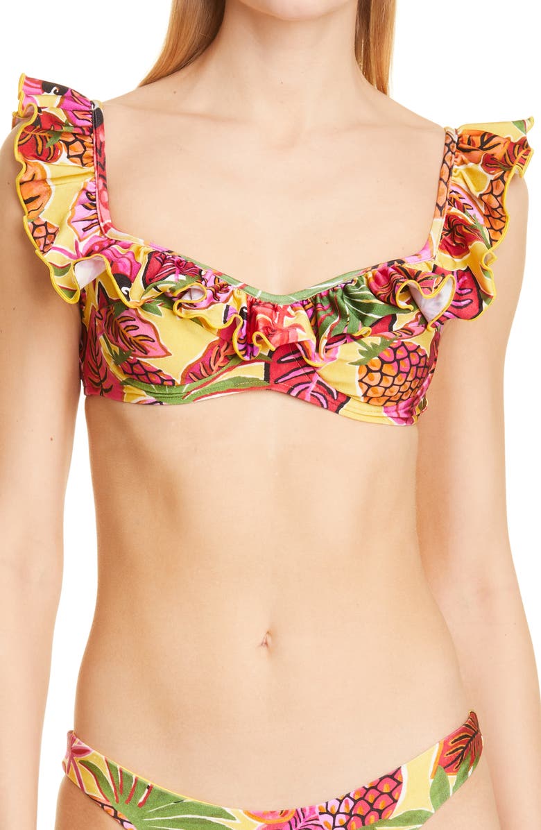 FARM Rio Fruit Dream Ruffle Underwire Bikini Top, Main, color, 